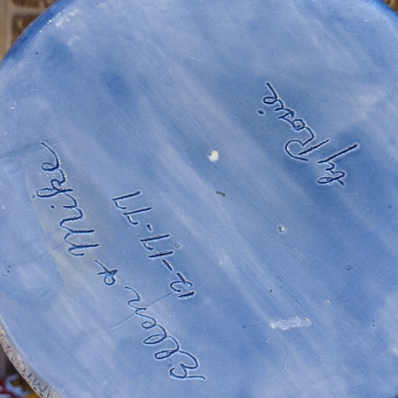 Vintage 1977 Sittre Ceramic Jean/Denim Large Canister Country Cottage Core - Picture 7 of 12